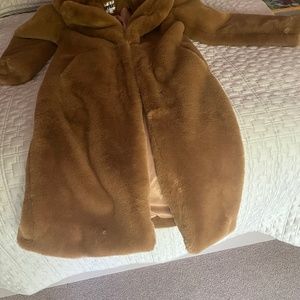 Full length teddy coat in camel